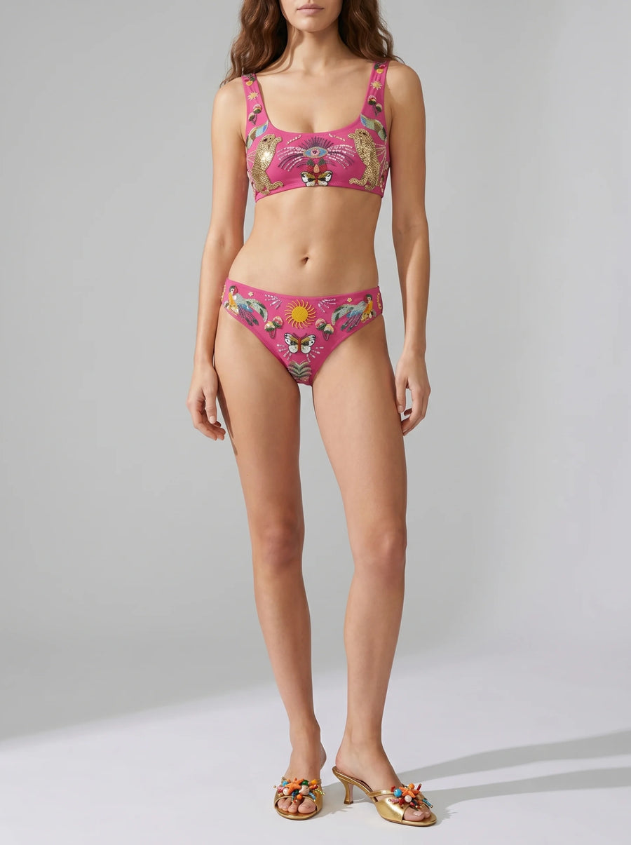 Aurelia Luxury Bikini Thick Strap Bikini Bottom Pink