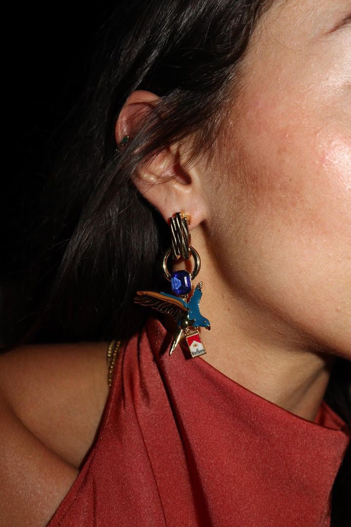The Smoking Bird Earrings - Oceanus Swimwear