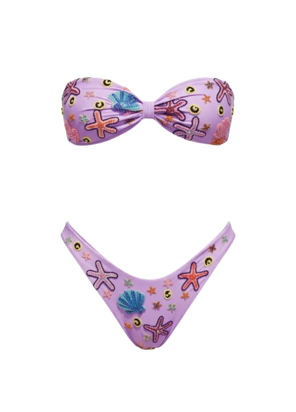 Quinn Embellished Slip On Bikini Bottoms - Purple