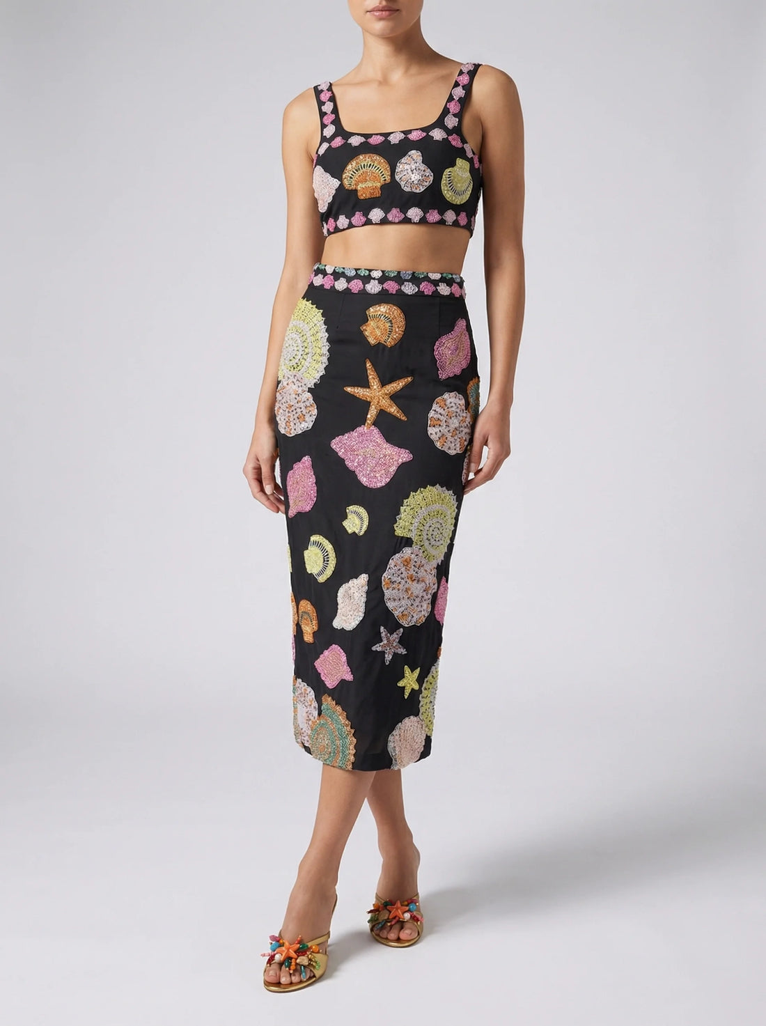 New York Hand-Embroidered Skirt Multi Colour