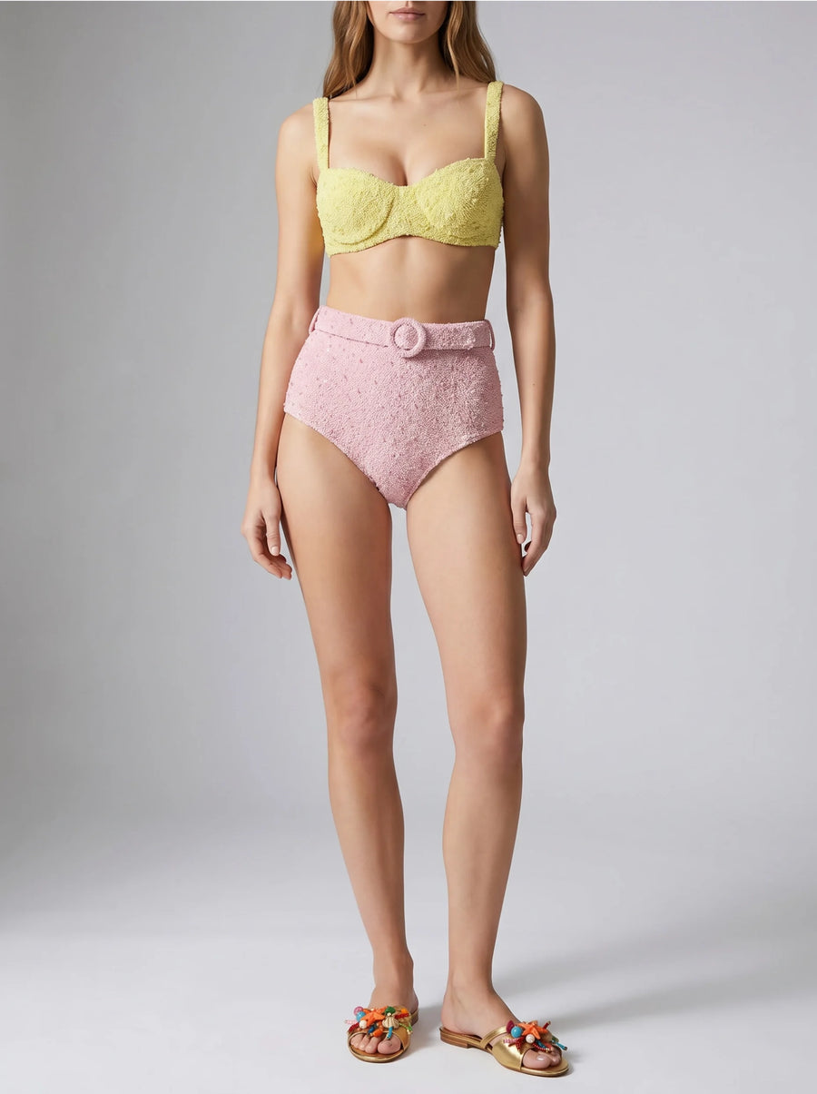 Heidi Hand Beaded Bikini Top Multi Colour