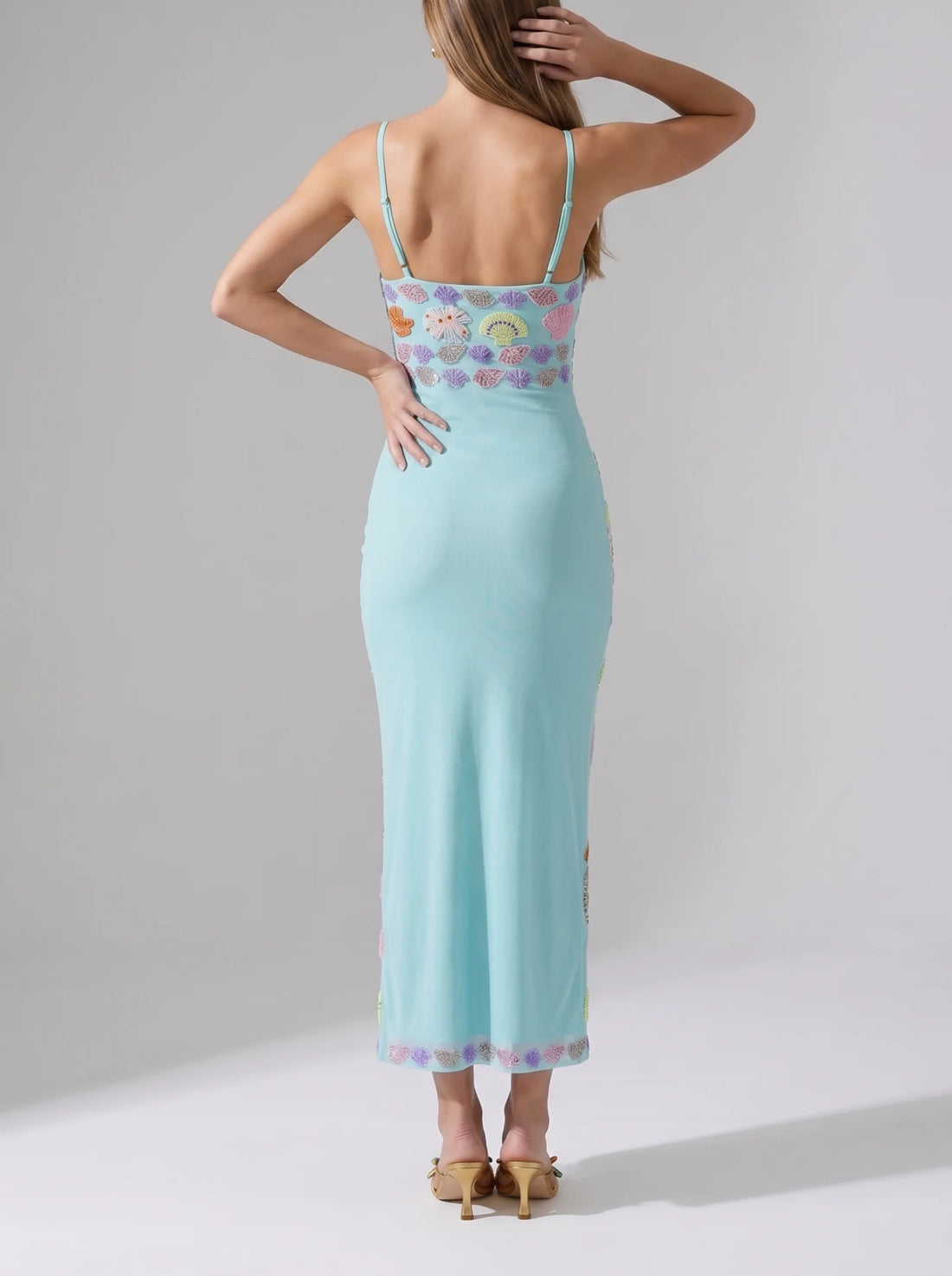 New York Strapped Dress Blue in Stock