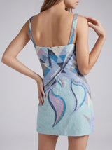 Sofia Hand Beaded Blue Party Dress in Stock