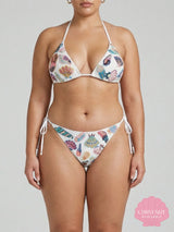 Oceanus x Zandra Rhodes Dreamshell Half Beaded White Bikini Bottom