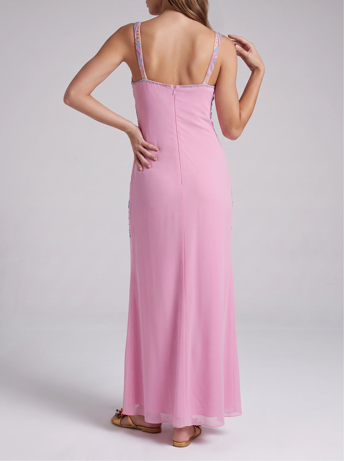 Crescent Shell Pink Long Dress