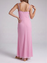 Crescent Shell Pink Long Dress in Stock