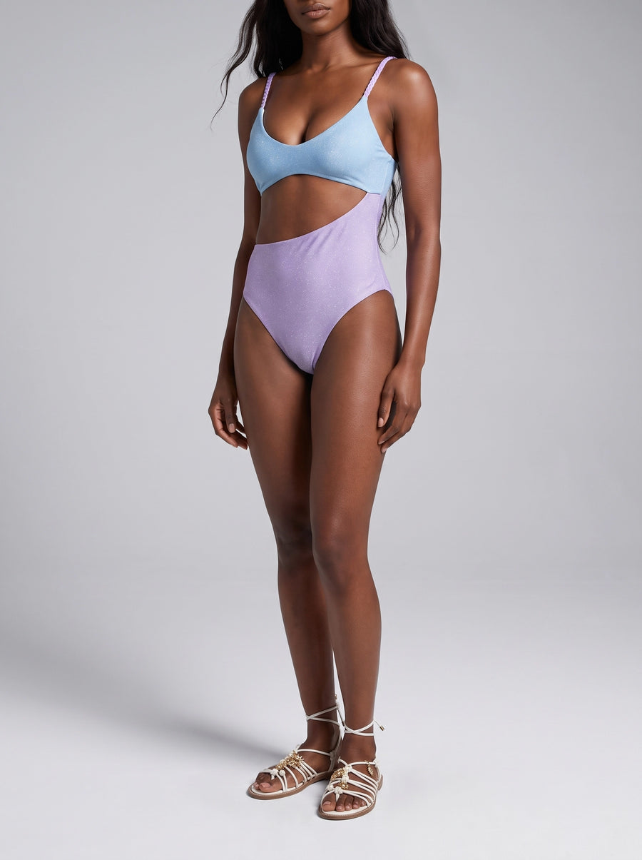 Luna Veil Sky Blue & Lilac Swimsuit
