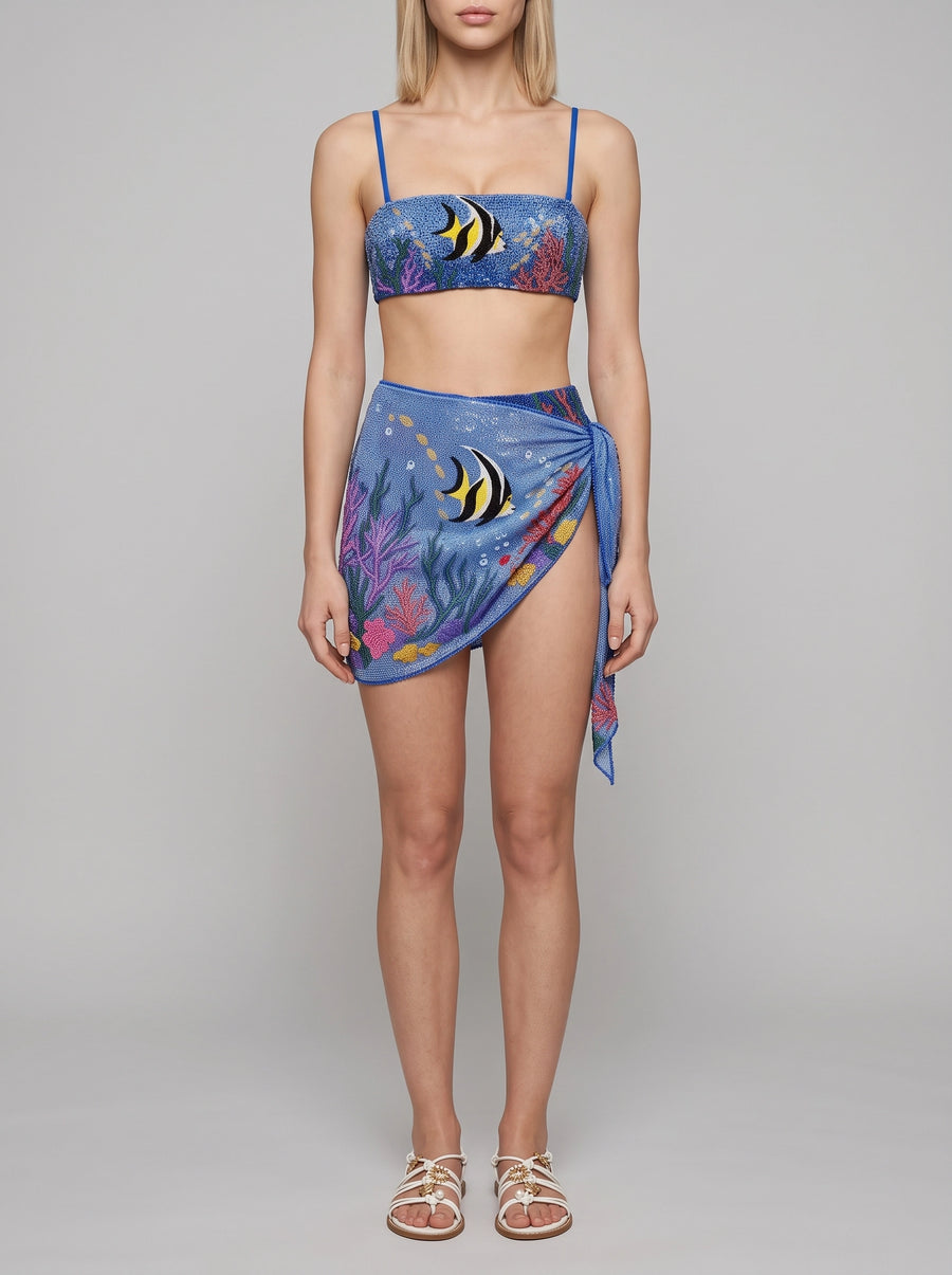 Marine Fish Blue Sarong