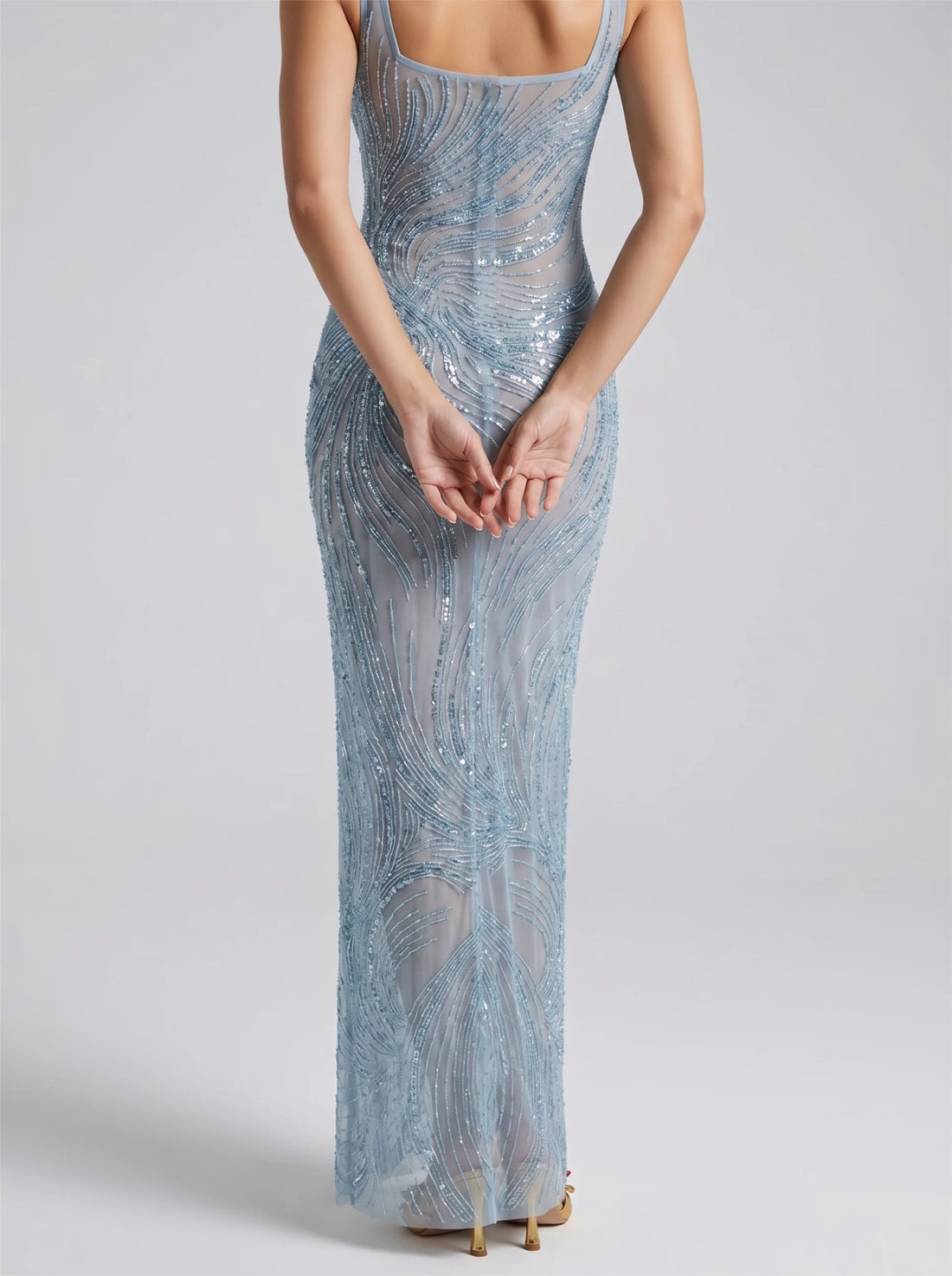 Curve Saltwater Slip Blue Maxi Dress