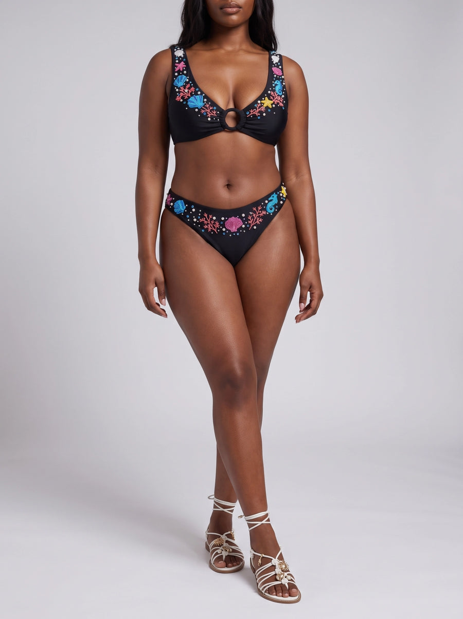 Oceanus Pearl Tide Multi-color Bikini Bottom