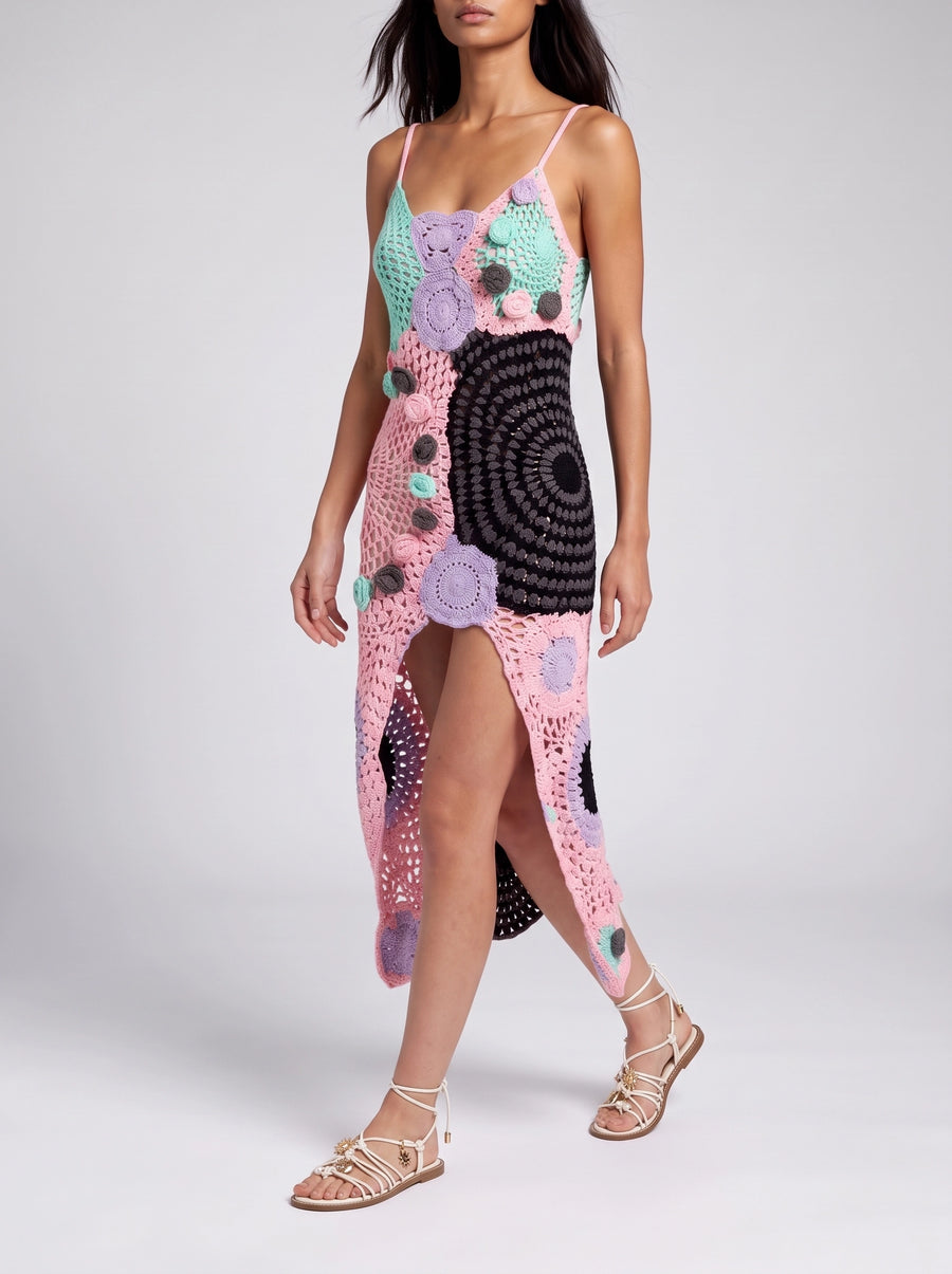 Calypso Multi Colour Crochet Dress