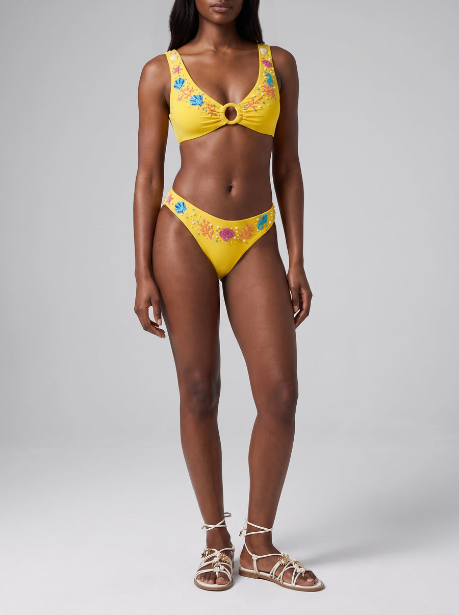 Oceanus Pearl Tide Multi-color Bikini Bottom