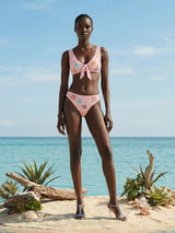 Orla Tie in the Middle Bikini Top Pink
