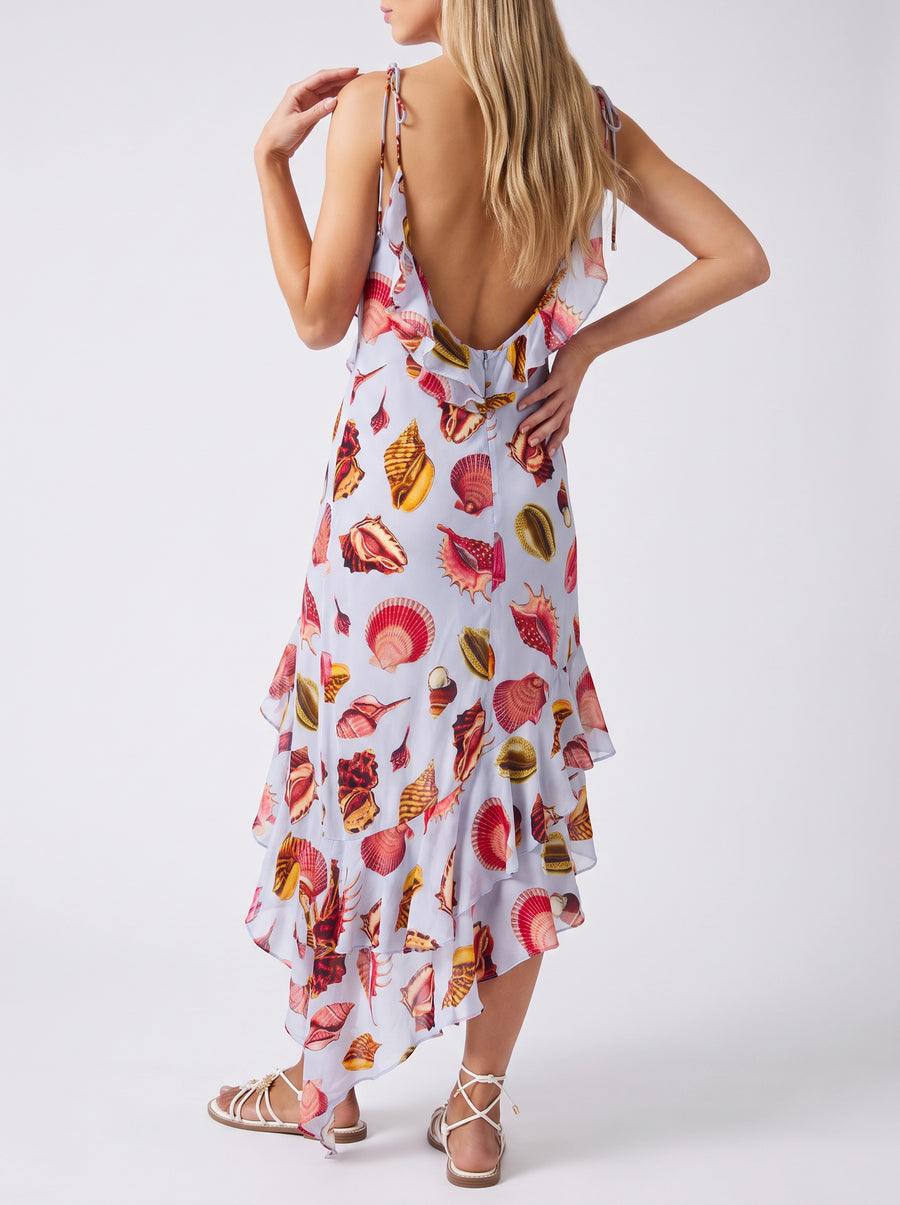 Nerissa Shell Asymmetric Midi Dress
