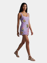 Morish Idol Hand Beaded Mini Dress Purple