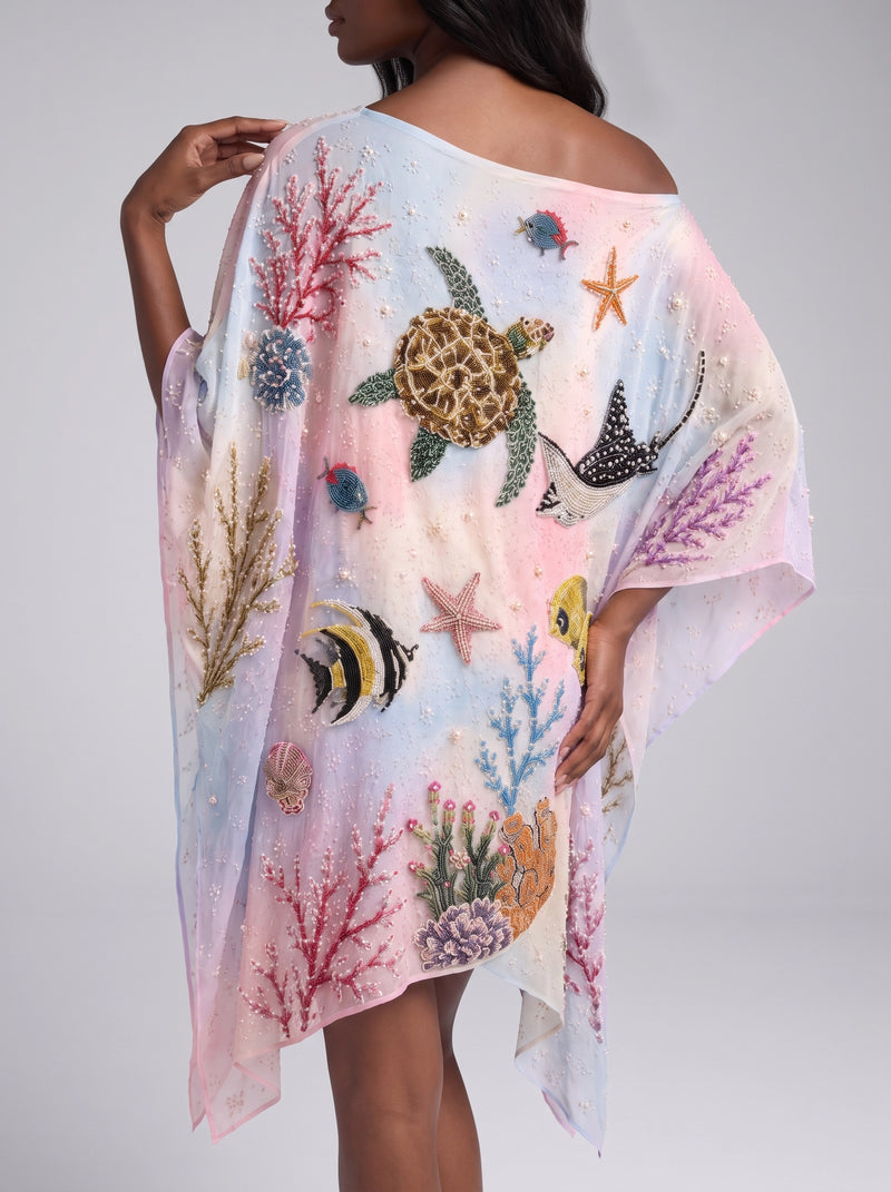 Sea Fantasy Pastel Multi Color Kaftan