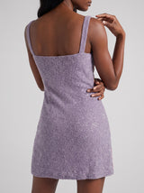 Millie Petals Lilac Mini Dress in Stock