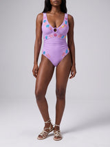 Oceanus Pearl Tide Purple Swimsuit