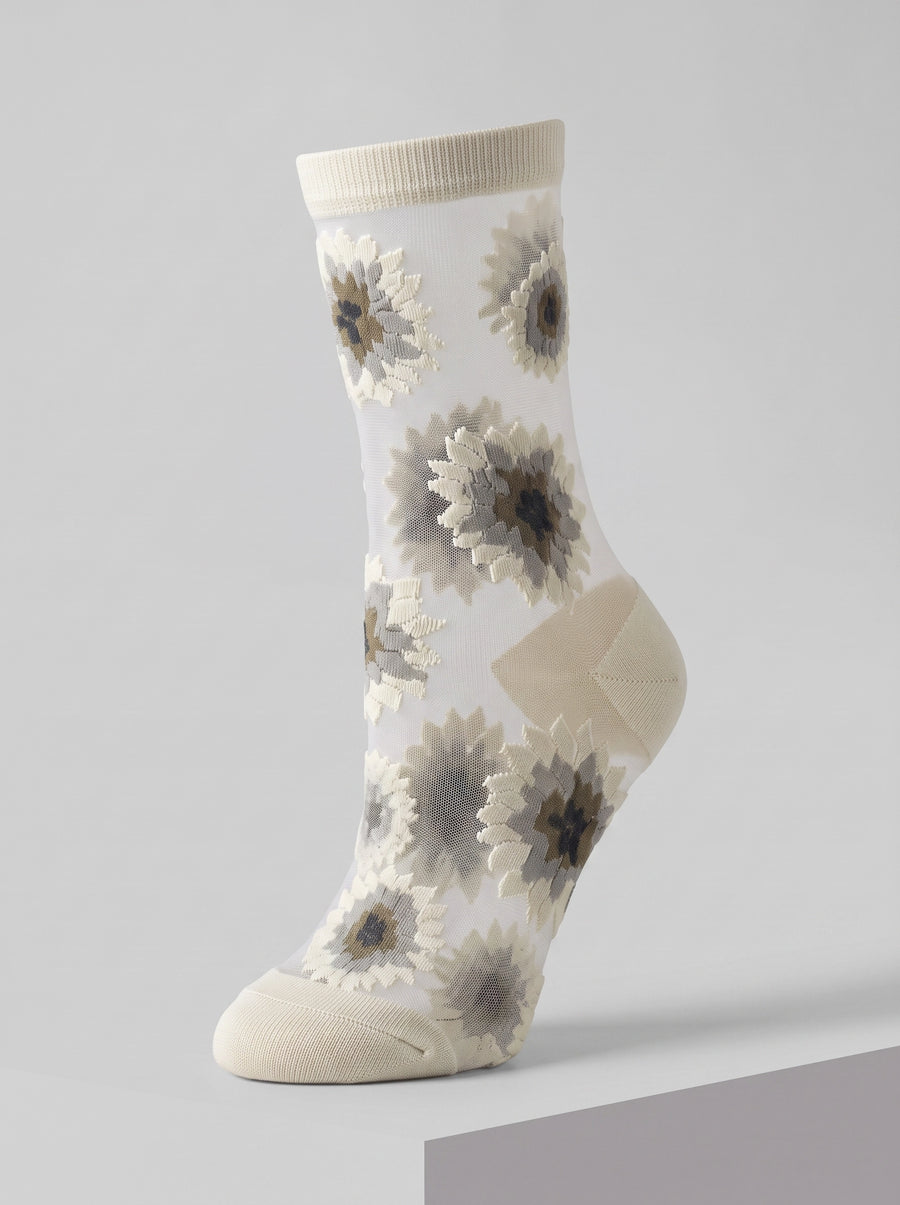 Pale Green Petal Veil Socks
