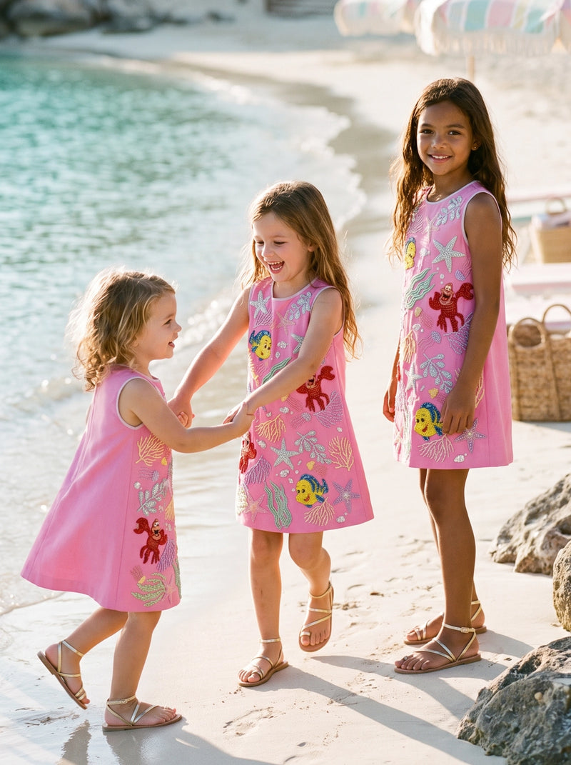 Oceanus | Disney Kids Seabreeze Fuschia dress