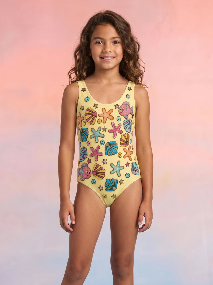 Under the Sea Kids Citrus Swimsuit