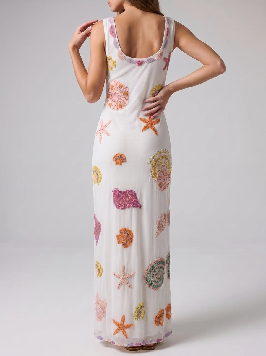 New York Bold Strapped Maxi Dress - Multi Colour