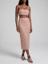 Calliope Luxury Crystal Co-Ord Top Nude