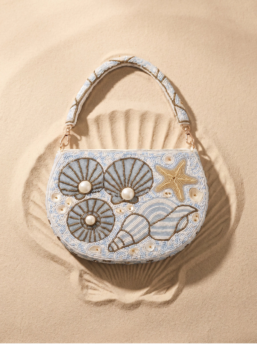 Coral Shell Blue White Bag
