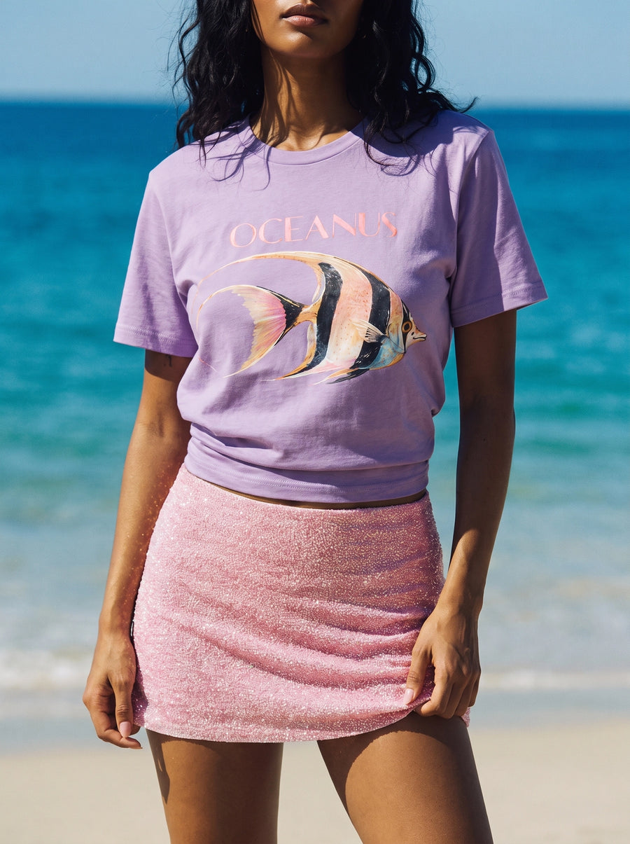 Oceanus Tropical Fish Purple T-Shirt