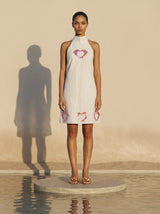 Dolphin Heart Halter White Dress