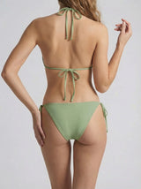 St. Barth Green Hand-Beaded Crystal Bikini Top