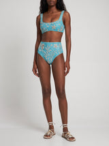 Ocean Starfish Hand-Beaded Bikini Aqua Blue