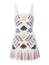 Oceanus x Zandra Rhodes Dream Shell Mini Dress White