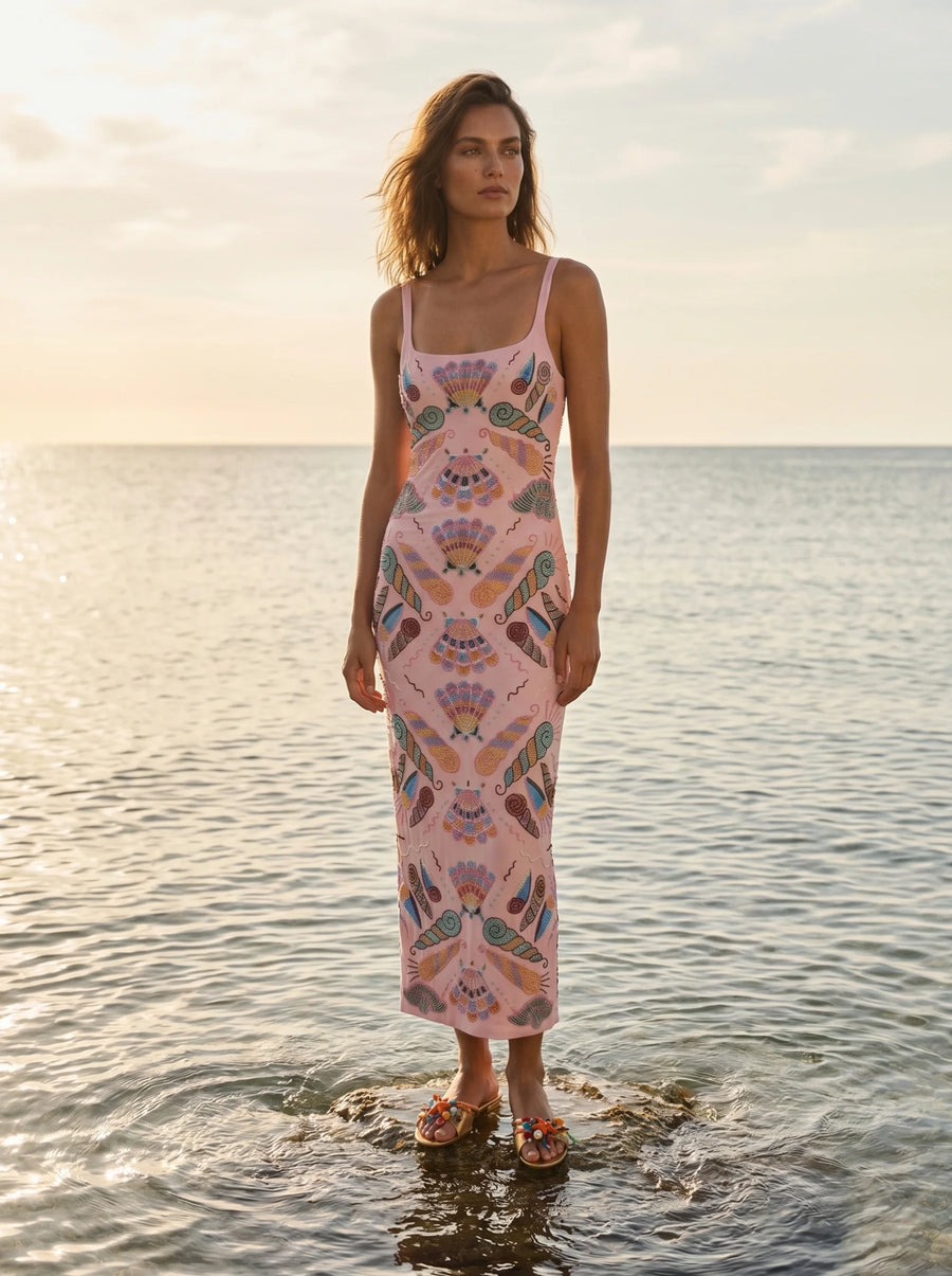 Oceanus x Zandra Rhodes Marine Mosaic Maxi Dress
