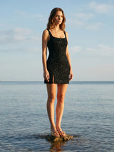Sofia Hand Beaded Party Dress Black