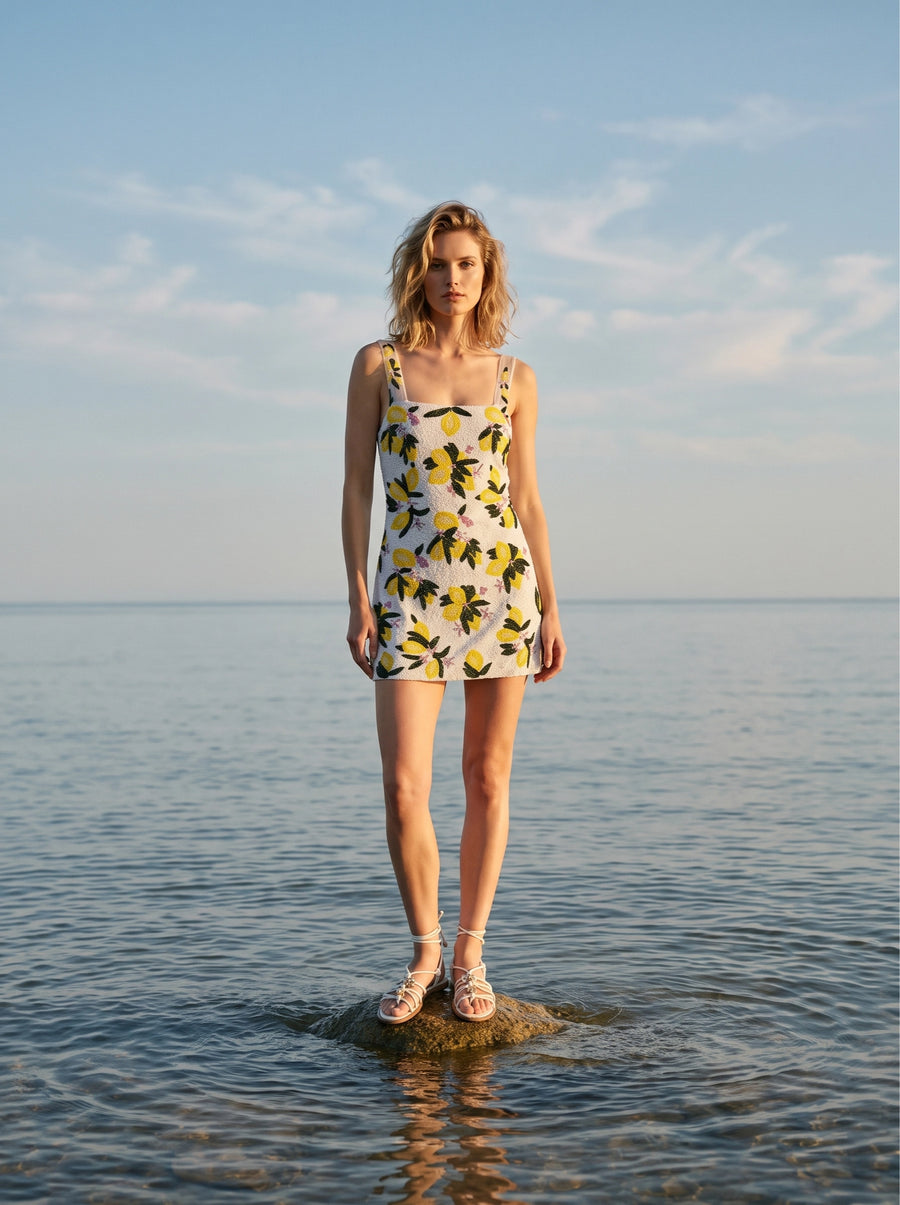 Lemon Blossom Multi Color Mini Dress