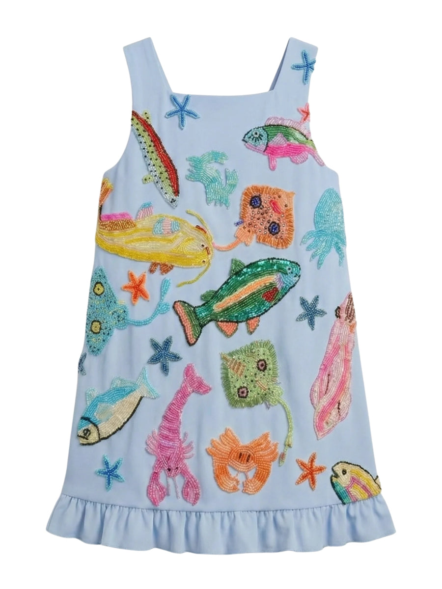 Arizona Small Ruffle Kids Dress Multi Colour