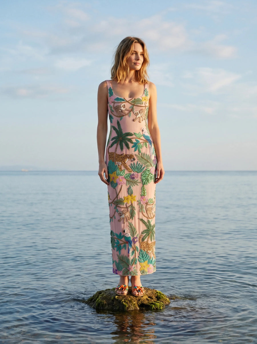 Tropica Pink Maxi Dress