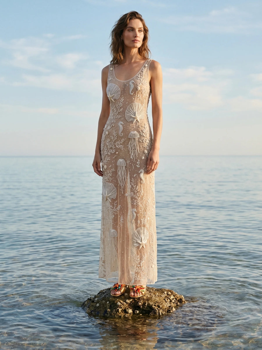 Coralie Sheer Maxi Dress