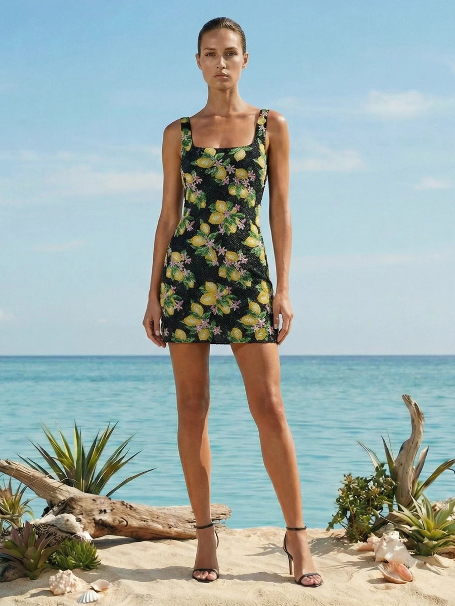 Lemon Blossom Mini Dress