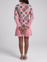 Spring Pink Crochet Dress