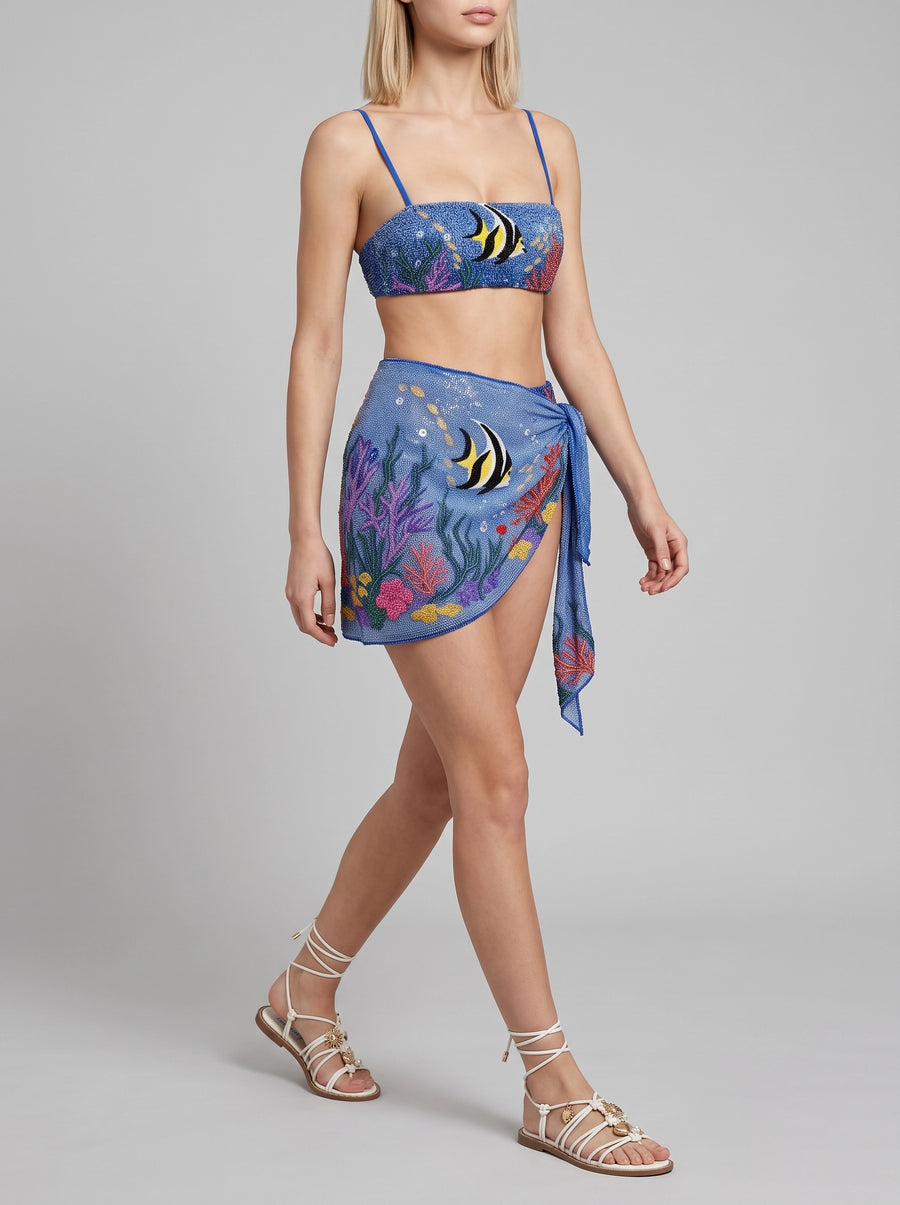 Marine Fish Blue Sarong