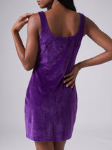Coral Purple Velvet Mini Dress