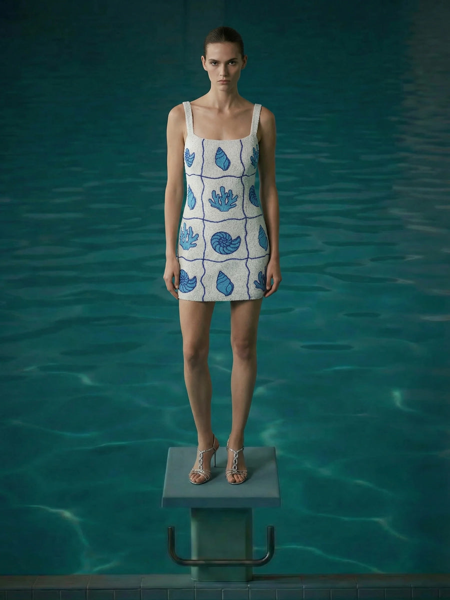 Mosaic Marine Mini Dress