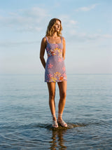 Millie Petals Lilac Mini Dress in Stock