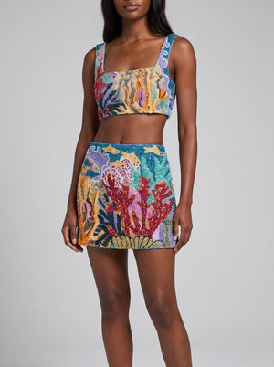 Coastal Blue Coral Co-ord Skirt