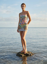 Jungle Paradise Strapless Mini Dress