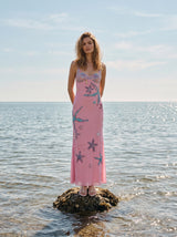 Crescent Shell Pink Long Dress in Stock