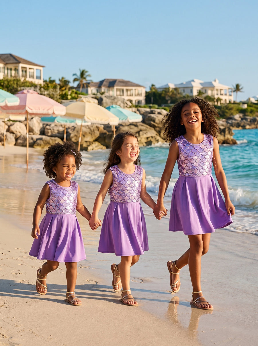 Oceanus | Disney Kids Pearl of Ursula Purple Dress