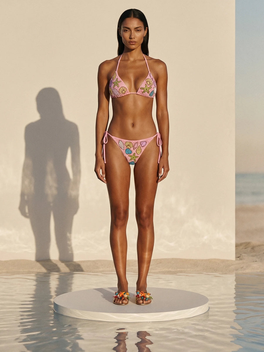 Coral Starfish Pink Bikini Top